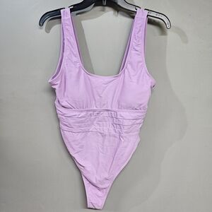 Purple Lavender Women's Large One Piece Swimsuit Thong